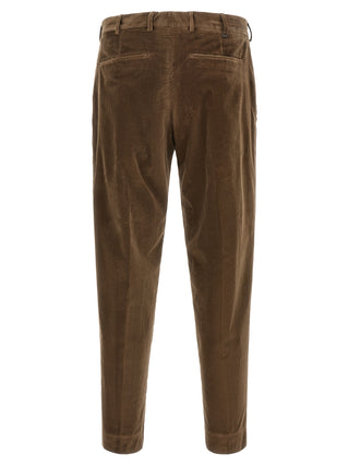 Brown Cotton Casual Pants