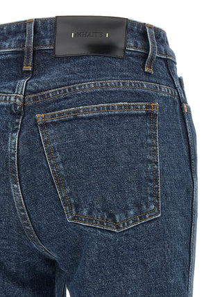 Blue Cotton Flared Jeans
