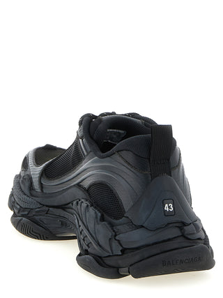 Black Polyethylene Athletic Sneakers