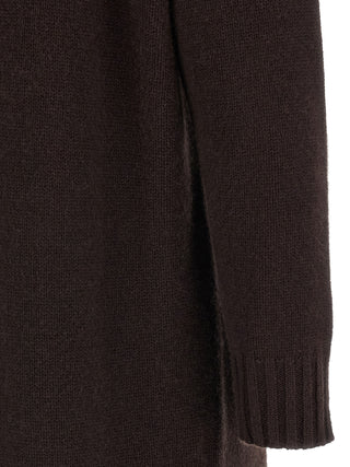 Brown Wool Midi Dress