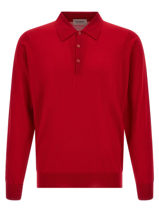 Red Merino Wool Polo Shirt
