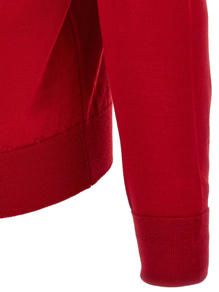 Red Merino Wool Polo Shirt
