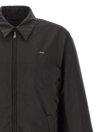 Black Recycled Polyamide Full-Length Jacket