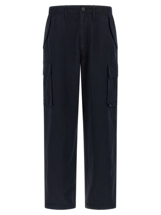 Blue Cotton Cargo Pants