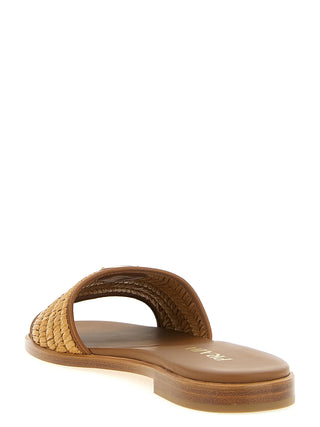 Brown Viscose Slides