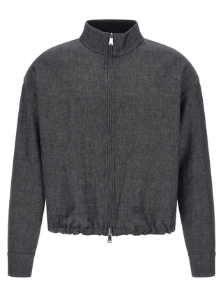 Blue Linen Denim Jacket