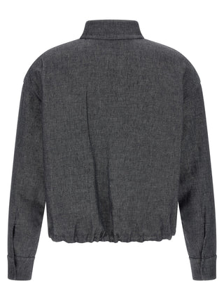 Blue Linen Denim Jacket