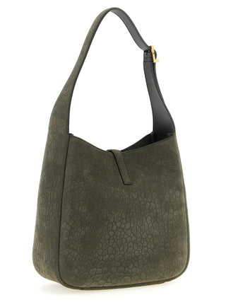 Gray Lamb Leather Shoulder Bag