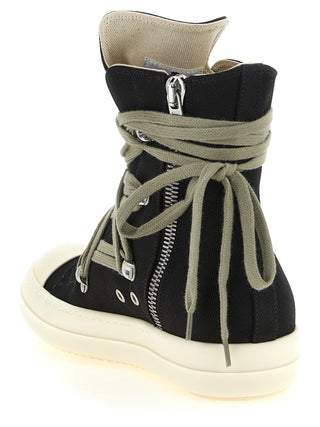 Black Cotton Athletic Sneakers
