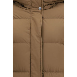 Brown Polyamide Full-Length Jacket