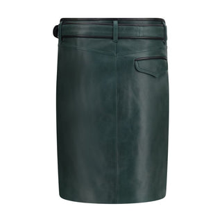 Bicolor Calf Leather Bos Taurus Long Skirt