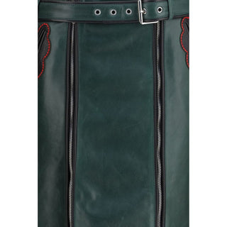 Bicolor Calf Leather Bos Taurus Long Skirt