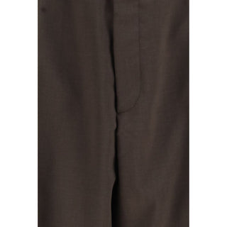 Brown Polyester Casual Pants