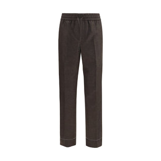 Brown Wool Oves Aries Casual Pants