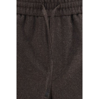Brown Wool Oves Aries Casual Pants