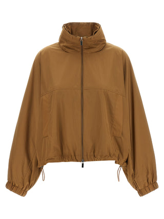 Brown Polyamide Full-Length Jacket