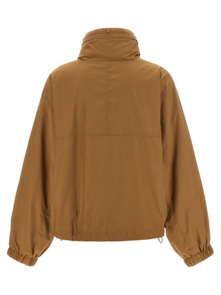 Brown Polyamide Full-Length Jacket