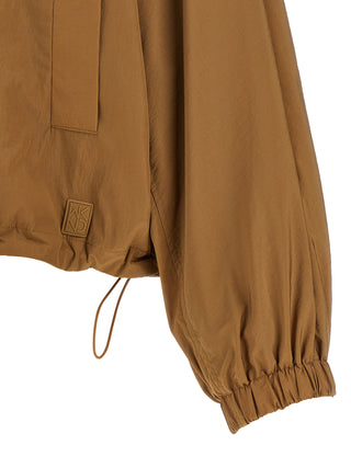 Brown Polyamide Full-Length Jacket