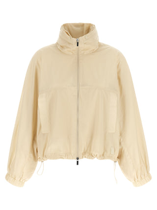 Beige Polyamide Full-Length Jacket