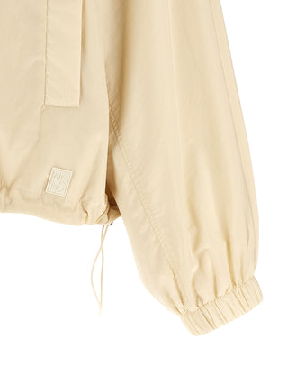 Beige Polyamide Full-Length Jacket