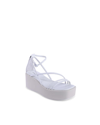 White Leather Platform Sandals