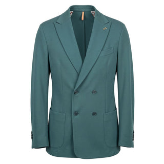 Green Viscose Men Jacket