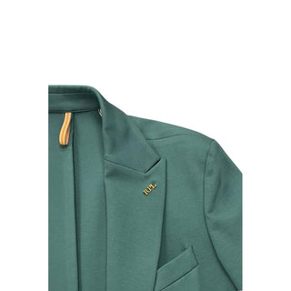 Green Viscose Men Jacket