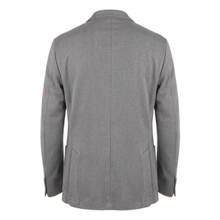 Grey Viscose Men Jacket