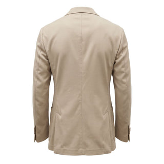 Beige Viscose Men Jacket