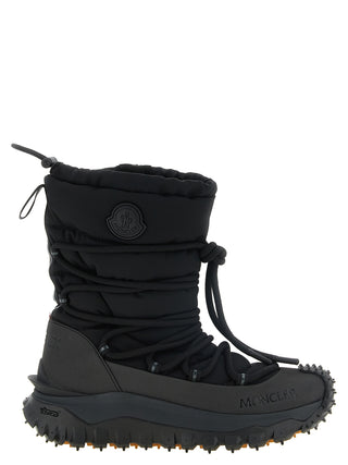 Black Polyamide Lace-Up Boots