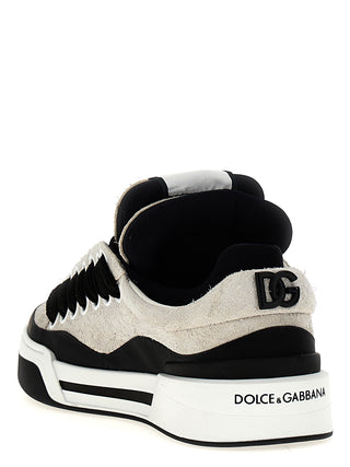 Bicolor Leather Athletic Sneakers