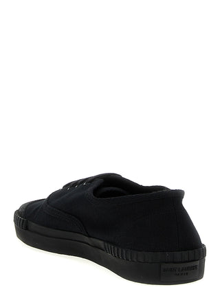 Black Cotton Low Top Sneakers