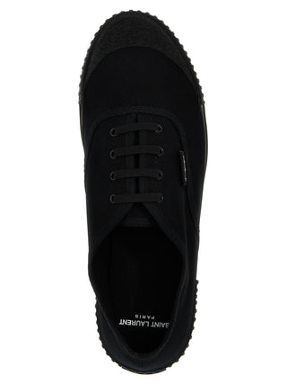 Black Cotton Low Top Sneakers