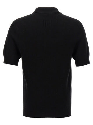 Black Merino Wool Polo Shirt