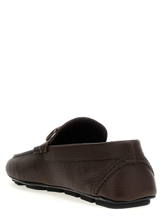 Brown Calfskin Slip-On Loafers