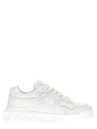 White Lamb Leather Low Top Sneakers