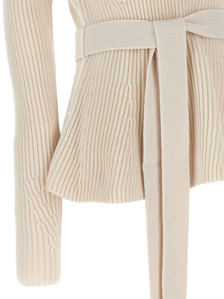 Beige Merino Wool Cardigan
