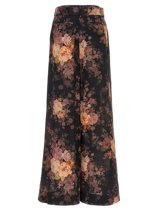 Multicolor Silk Casual Pants