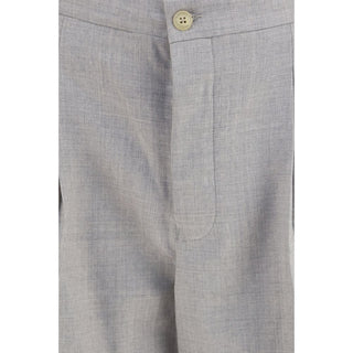 Gray Wool Oves Aries Casual Pants