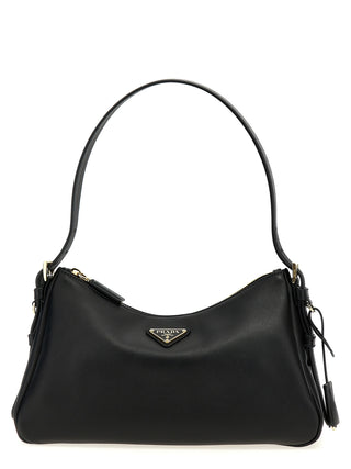 Black Calfskin Shoulder Bag