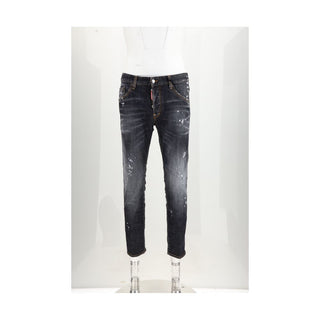 Black Cotton Skinny Jeans
