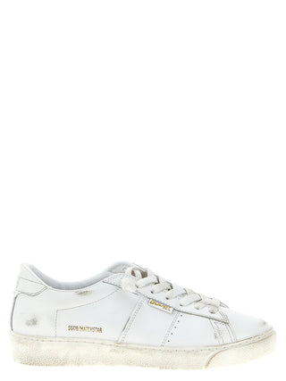 White Cowhide Low Top Sneakers