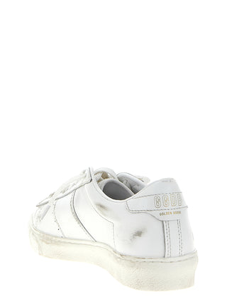 White Cowhide Low Top Sneakers