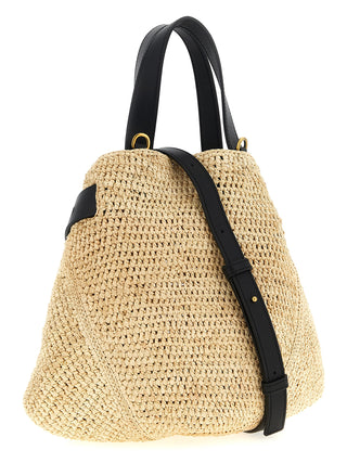 Beige Raffia Tote Bag