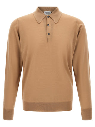 Beige Merino Wool Polo Shirt