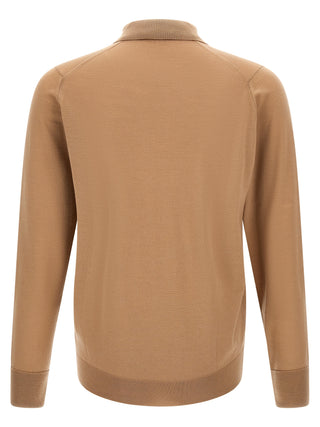 Beige Merino Wool Polo Shirt