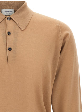 Beige Merino Wool Polo Shirt