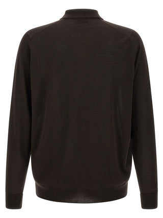 Brown Merino Wool Polo Shirt