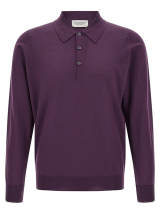 Purple Merino Wool Polo Shirt