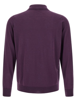 Purple Merino Wool Polo Shirt